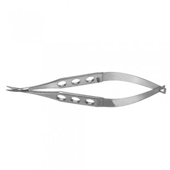 Iris Micro Scissor Curved - Sharp Tips - Small Blades Stainless Steel, 11 cm - 4 1/2"